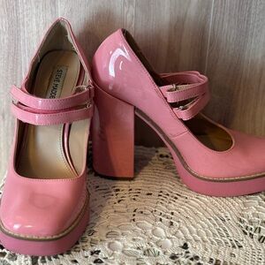 Steve Madden Twice Mary Jane Platform Pink Pumps